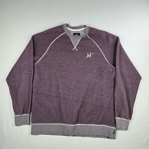 HUF Worldwide Purple Heather Raglan Crewneck Sweatshirt Very Good Condition